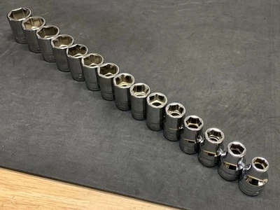 NICE! Snap-on 15pc 1/2" Flank Drive Shallow Metric 6pt 10-24mm Socket Set MM - Image 1 of 4