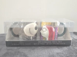 20oz Nightmare Before Christmas Jack Sally 3D Ceramic Disney Mugs Misfit Love - Picture 1 of 9