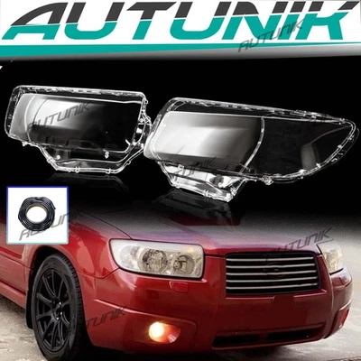 Left + Right For Subaru Forester 2006-2008 Pair Headlight Lens Cover Replacement Foto 1 de 4