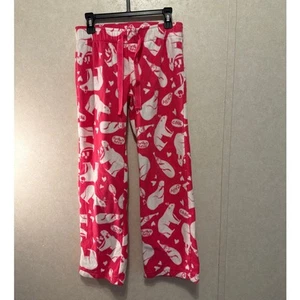 Old Navy Girl's Size L Pink and White Polar Bear Sleepwear Pants Drawstring Soft - Picture 1 of 8