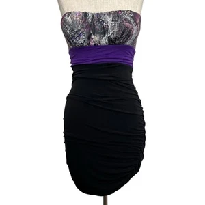VTG 2000s S Small Dress Strapless Bodycon Empire Y2K Fairy Grunge Baddie USA - Picture 1 of 13
