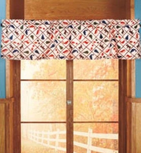 Woodland Northwood Cabin Lodge Moose Deer Wolf Kitchen Window Valance Decor - Picture 1 of 2