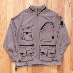 Urban Outfitters Taupe Cargo Utility Tech Pockets Full Zip Nylon Jacket Size M - Picture 1 of 4