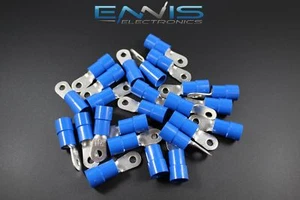 6 GAUGE VINYL #10 RING 5 PK CRIMP TERMINAL CONNECTOR AWG GA CAR EYE BVRT610 - Picture 1 of 4