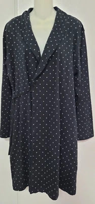 Bata Charter Club íntima de algodón elástica manga larga negra blanca a lunares talla M Foto 1 de 4