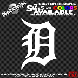 Calcomanía de vinilo antigua inglesa D personalizada pegatina coche ventana camión parachoques Tigres de Detroit - Imagen 1 de 1