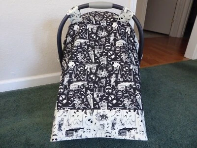 *PESADILLA ANTES DE NAVIDAD*género colores neutros hecho a mano asiento de coche para bebé toldo Foto 1 de 2