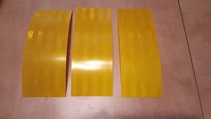 3M Avery 3 Tiras 3"" x 8"" CINTA DE VISIBILIDAD PRISMÁTICA REFLECTANTE AMARILLA - Imagen 1 de 2