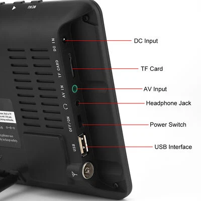 7inch 16:9 HD Digital Analog Portable TV Color Television Player For Home Car CE - Image 1 of 4