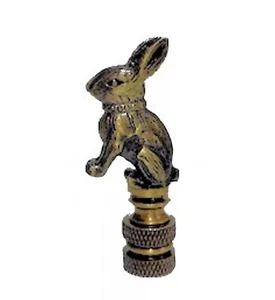 RABBIT LAMP SHADE FINIAL ANTIQUE BRASS #23 - Picture 1 of 4