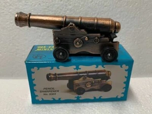 NAVAL CANNON BRONZE DIE CAST METAL COLLECTIBLE PENCIL SHARPENER NEW / BOX  - Picture 1 of 1