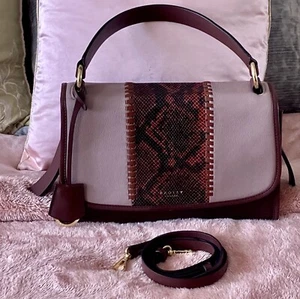 RADLEY Cording Street Patchwork - Agarre mediano de caoba/bolso/cartera multidireccional ~ En muy buena condición - Imagen 1 de 21