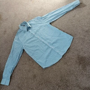 Pierre Cardin Turquoise Striped Dress Shirt, Size 15" VGC - Picture 1 of 6