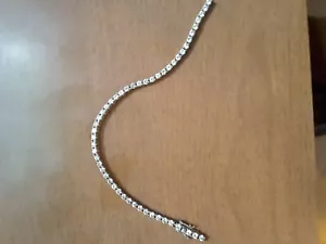 Sterling Silber Vintage 925 schönes Tennis Strass Armband 8" - Bild 1 von 7