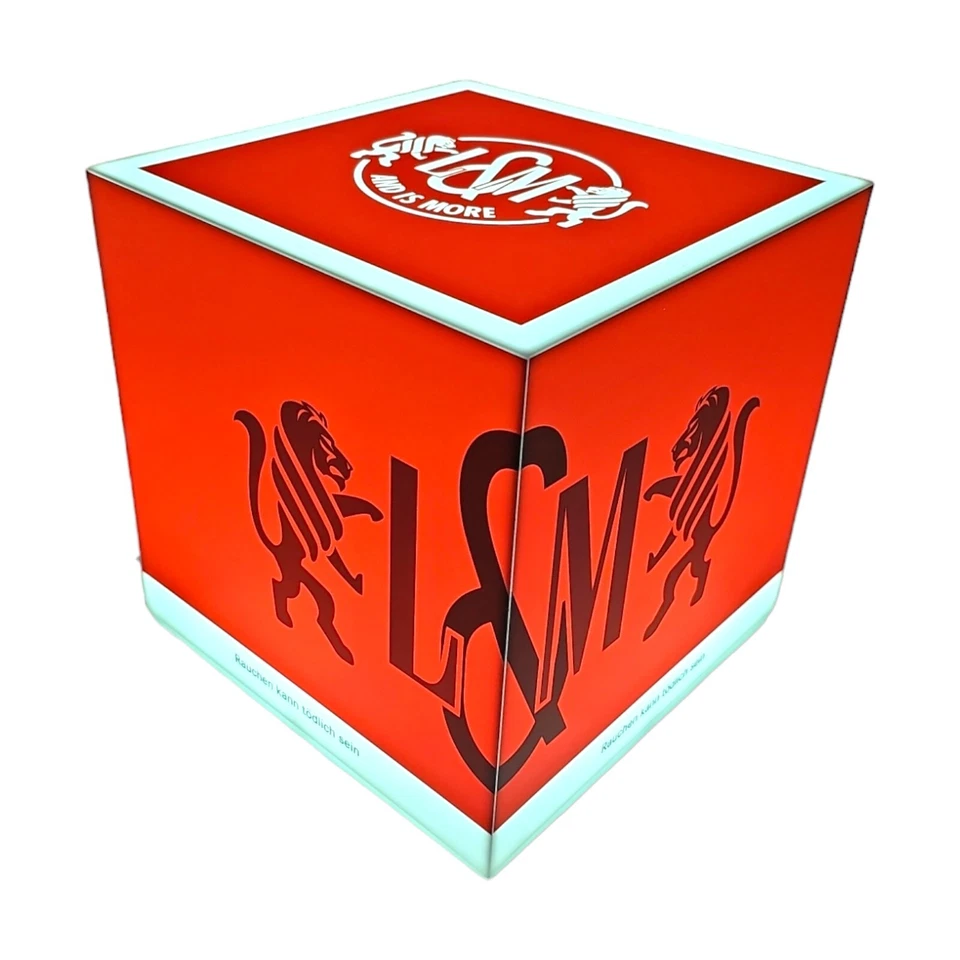 L&M LED Leuchtreklame Lampe Leuchtwürfel 20x20cm Zigaretten Werbung  - Bild 1 von 4