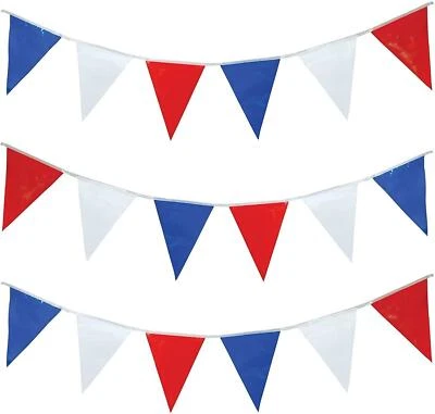 Union Jack Bunting Red White Blue 20 Flags VE Day Celebration Street Party 10m - Image 1 of 4