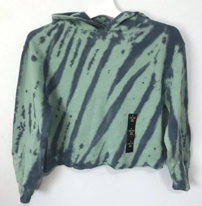 Art Class Cropped Sweater Shirt Girls L 10/12 Long Sleeve Green Tie Dye Hoodie - Picture 1 of 12