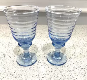 Libbey Sirrus Blue Wine Iced Set di 2 bicchieri da tè a costine/anelli da bar 7 in - Foto 1 di 9