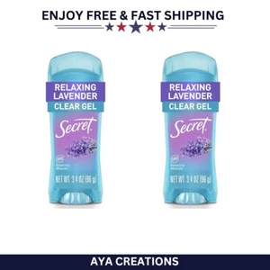 Secret Fresh Clear Gel Deodorant – Lavender Scent, 72hr Antiperspirant,3.4oz 2pk - Picture 1 of 8