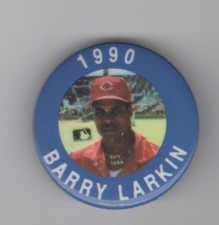 Barry Larkin HOF 1990 JKA Star Buttons Cincinnati Reds Baseball Hat Pin 