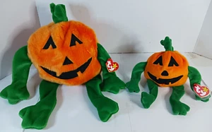 Ty Beanie Buddy PUMKIN' the Pumpkin 7.5" + 4" Baby PUMKIN' Plush Toys Retired - Picture 1 of 12
