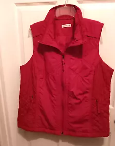 Coldwater Creek Women's Red Full Zip Puffer Vest Size 1X 16 18 Spring jacket - Picture 1 of 11