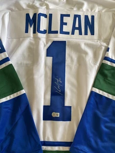 Kirk McLean Autographed Vancouver Custom White Hockey Jersey - BAS - Picture 1 of 3
