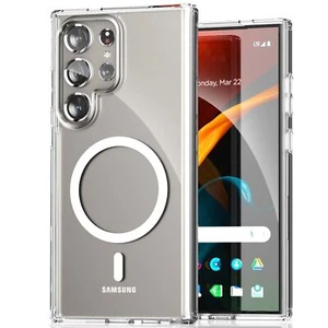 Clear Mag Safe Shockproof Case Cover For Samsung Galaxy S24 S23 Plus S22 Ultra - Picture 1 of 10