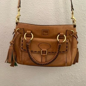 Dooney & Bourke Florentine Tassel Handtasche Umhängetasche Braun Leder Handtasche Crossbody - Bild 1 von 12