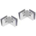  2 PCS Glass Clip Rubber Shower Door Clamp Connector Balustrade Railing Pool
