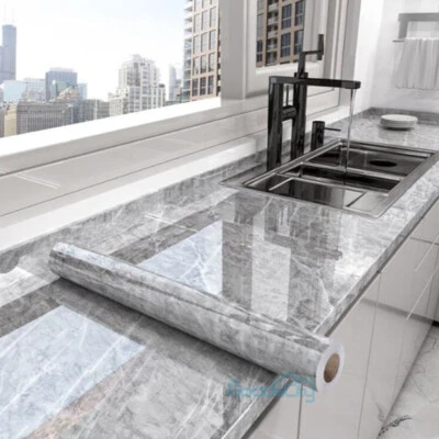 Черно-белый мрамор виниловая бумага самоклеящиеся обои домашняя кухня столешница - Изображение 1 из 4