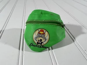 Chuck E. Cheese Wrist Wallet Neon Green Vintage Collectible Advertising Nylon - Picture 1 of 8