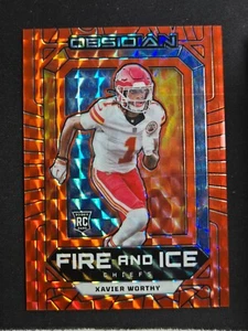 2024 Panini Obsidian - Xavier Worthy RC Orange Mosaic SSP Fire and Ice - Imagen 1 de 2