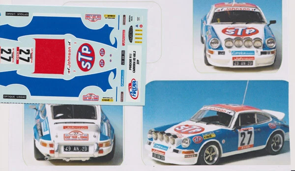 decal 1/43 PORSCHE 911 CARRERA 2,7 RS "STP" TOUR de CORSE 1978 Arena D435 - Immagine 1 di 1