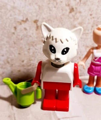 LEGO Big CAT Gardener Watering Can Green Lim with Handle Red Legs Sweet Printed - Image 1 of 3