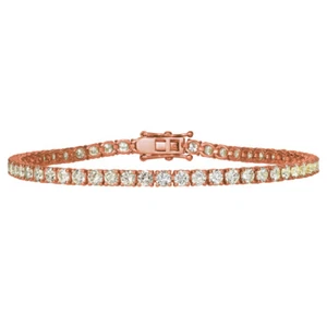 Pulsera de tenis de diamantes naturales de 1,72 quilates G-H SI oro rosa 14 K 6 pulgadas B5882-2I - Imagen 1 de 4
