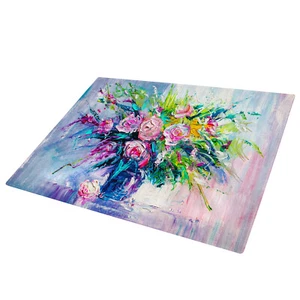 Buntes Retro Blumen Cool Glas Schneidebrett Küche Arbeitsplatte Sparer - Bild 1 von 4