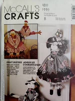Draft Door Busters 25" McCalls 6562 Craft Sewing Pattern McCall's Chicken Cow FF - Image 1 of 4