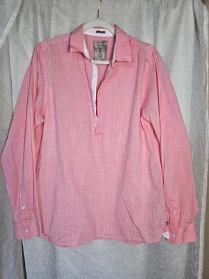 Guess Men's Large Popover, Logan Shirt  Pink Regular Fit Button Up Cotton Preppy - Image 1 of 4