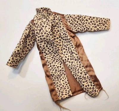 BARBIE COAT JACKET LEOPARD CHEETAH PRINT BROWN LONG FASHION CUTE DOLL CLOTHES - Image 1 of 4