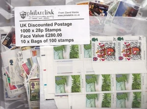 GB Discounted Postage 1000 x 28p 100% valid postage stamps face value £280 - Picture 1 of 1