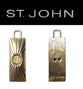 Tirador de cremallera con logotipo rectangular de una pulgada tono dorado St John Knits  - Imagen 1 de 1