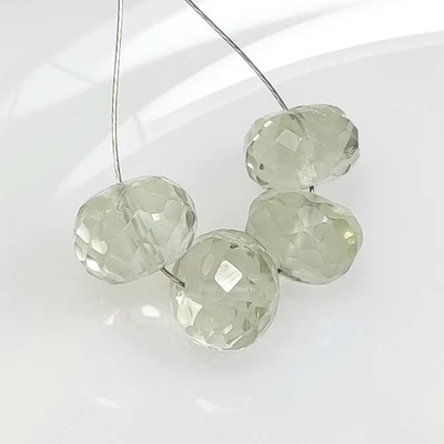 13.04 Ct  Natural Green Amethyst Round Cut Beads - 8995 - Image 1 of 2