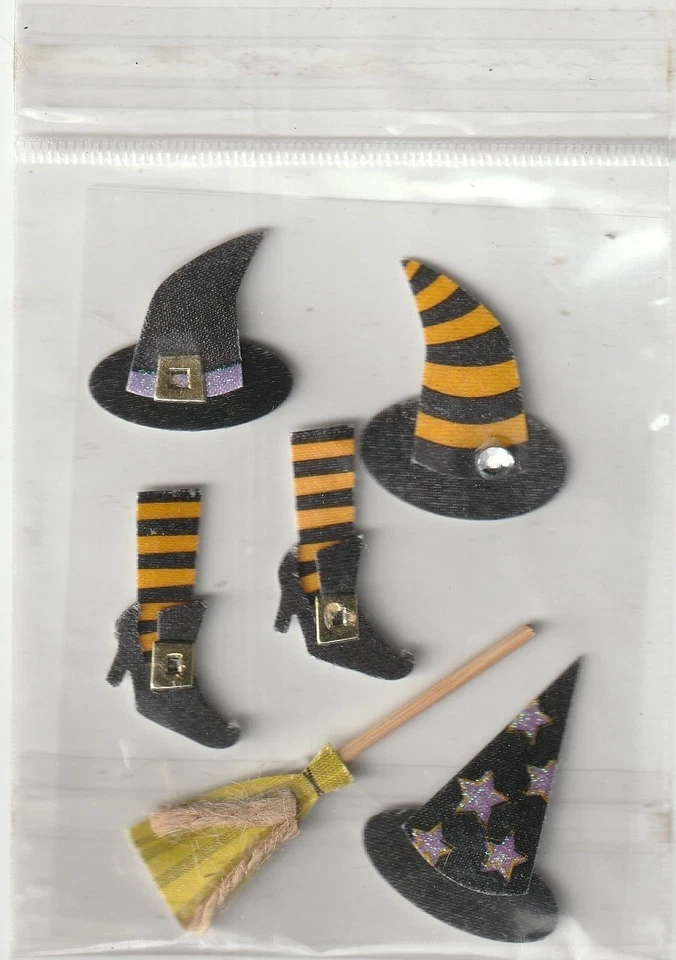 DE COLECCIÓN GENÉRICOS DE Halloween sombreros de bruja escoba zapatos y calcetines 6 piezas ¡Envío GRATIS! Foto 1 de 1