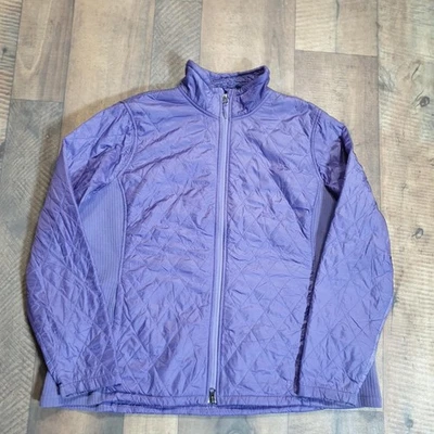 Vintage L.L. Bean Fleece Lined Shell Windbreaker Jacket Womens 2XL Purple - Image 1 of 4