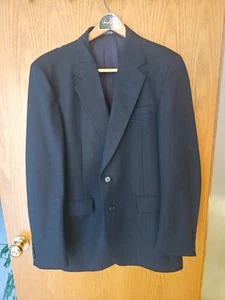 VINTAGE Christian Brooks Black pinstrite Sport Coat Jacket Blazer 40 - Picture 1 of 4