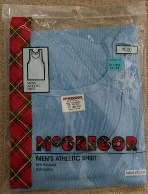 Camiseta sin mangas MacGregor vintage para hombre X-Large EE. UU. azul claro Foto 1 de 4