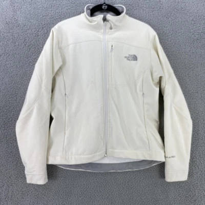 Chaqueta para mujer The North Face mediana blanca Apex Softshell cremallera completa forrada de vellón Foto 1 de 4
