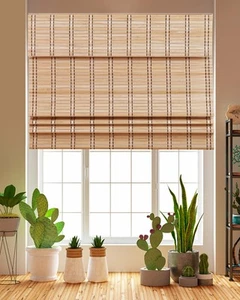 Cordless Bamboo Blinds Width x Height 102x163cm/40"x 64", Retro Bamboo - Picture 1 of 5