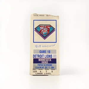 1994 Detroit Lions Ticket Stub Vikings Barry Sanders 137 Yards 2 TD 17.12.94 - Bild 1 von 2
